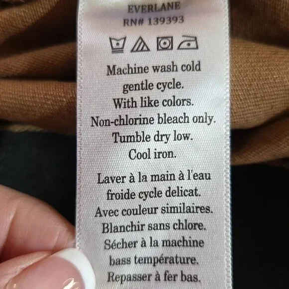 EVERLANE Organic Cotton Canvas Drawstring Shorts Rust XLarge - Picture 5 of 5